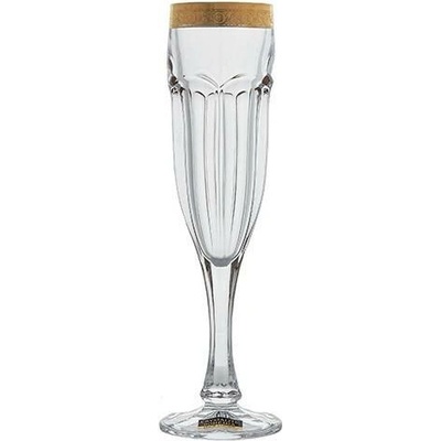 CRYSTALITE BOHEMIA BOHEMIA SAFARI GOLD SKLENICE NA ŠAMPAŇSKÉ 6 x 150 ml