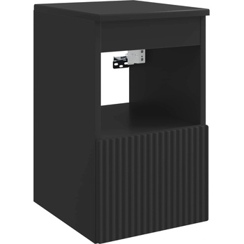 vidaXL Шкаф за баня Черно 30 x 44, 5 x 50 см Инженерна дървесина (890503)