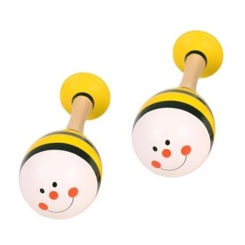 Bigjigs Toys Bigjigs- Дървени маракаси - Жълти (BJ237_2)