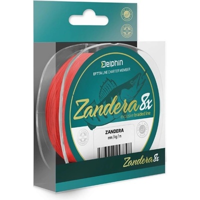 Delphin Šňůra Zandera 8 červená 150m 0,14mm 9,8kg