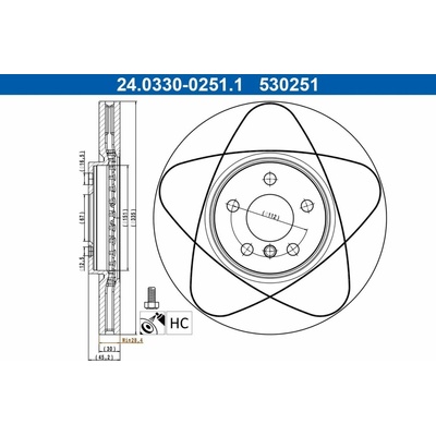 Brzdový kotúč ATE PowerDisc 24.0330-0251.1