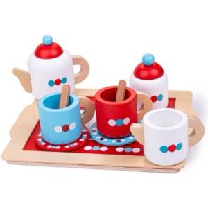 Bigjigs Toys Детски дървен чаен комплект - bigjigs (bj620)