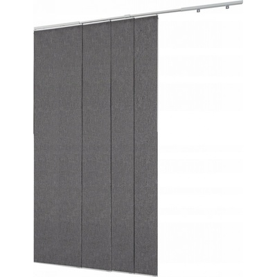 Panelové závěsy tmavě šedé, 4 panely, 116-218 cm, z polyesterové tkaniny
