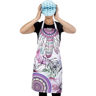 2P Servis Zástěra Plumas 100% pes 80x69cm bílá potisk 100% PES ornamenty