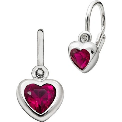 Soluna dětské zlaté srdíčka 336-0517B Červená