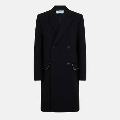 OFF WHITE Men's Structured Modern Cut Overcoat - Black