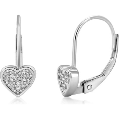 SOFIA strieborné náušnice srdiečka so zirkónmi IS028OR1129RHWH