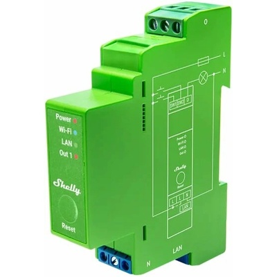 Inteligentný spínač na lištu DIN Shelly Pro Dimmer, 1 kanál