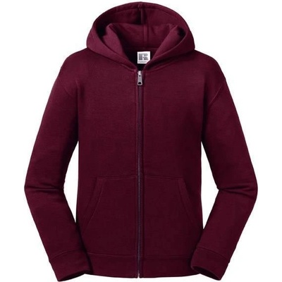 Russell Authentic children's sweatshirt with hood and zipper Burgundy