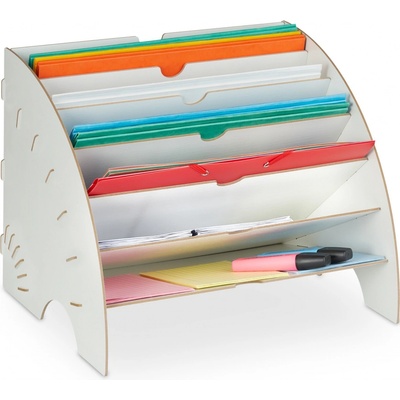Organizér na stôl s úložnými priehradkami RD42748, biela