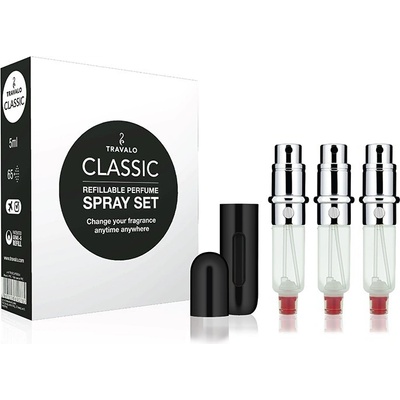 Travalo Classic HD III. Black plnitelný rozprašovač parfémů 3 x 5 ml dárková sada