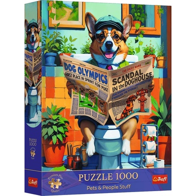 TREFL Premium Plus Corgi na záchodě 1000 dílků