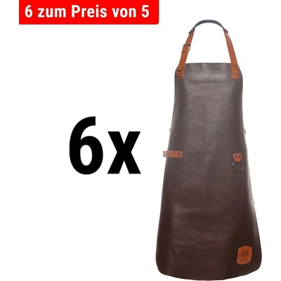 G.Gastro 6 ks Karlowsky Kožená zástěra s laclem mokka D9785536