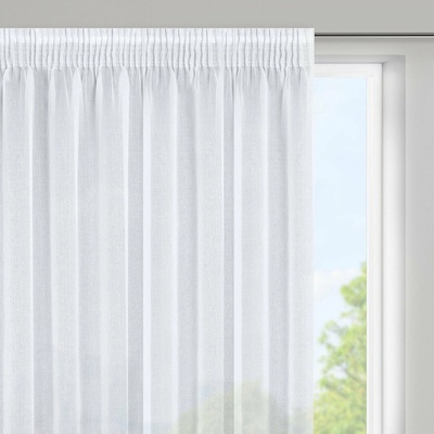 EUROFIRANY ZÁCLONA NA PÁSCE ELPIDIA 350X150 CM BÍLÁ