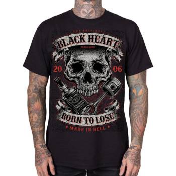 Black heart мъжка тениска с щампа BLACK HEART - WHISKEY PISTON - Black - 20927