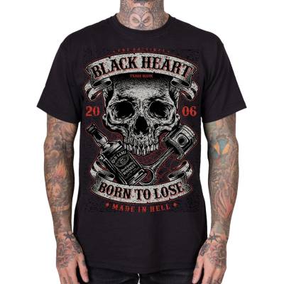Black heart мъжка тениска с щампа BLACK HEART - WHISKEY PISTON - Black - 20927