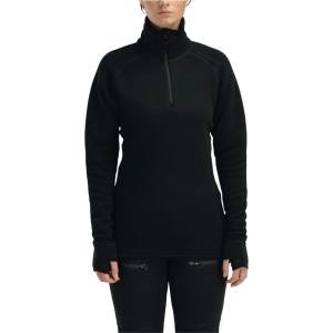 Aclima Дамски вълнен пуловер Aclima Women's FleeceWool V2 Polo Zip Merino longsleeve - Jet Black (105-6490-0113)