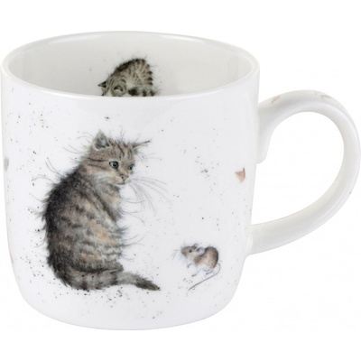 Wrendale porcelánový hrnek Cat&Mouse s kočkou a myškou 310 ml