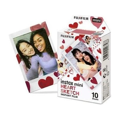 Fujifilm Film do fotoaparátu Instax mini Heart Sketch so srdiečkami, 10 kusov