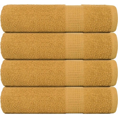 vidaXL Кърпи за баня FROGN 4 бр. Златни 100x150 см 360 г/м2 (136813)