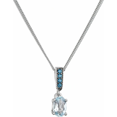Pavona Strieborný náhrdelník luxusný s pravými minerálnymi kameňmi modrý 12082.3 london nano, sky topaz