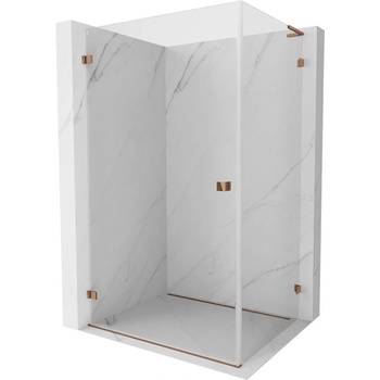 Mexen Lunar-B L лява душ кабина 90 x 80 см, прозрачна, розово злато - 832L-090-080-60-00-L (832L-090-080-60-00-L)