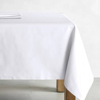 Prem bavlna hotelový ubrus MARVIN se saténovou vazbou hladká jednobarevná bílá 120x140cm obdélník