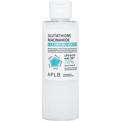 APLB Glutathione Niacinamide Cleansing Water хидратираща-осветяваща мицеларна вода 160 мл