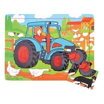 Bigjigs Toys Traktor 9 dílků