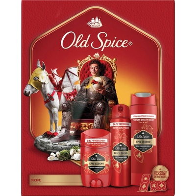 Old Spice Epic Legend sprchový gél 250 ml + deostick 50 ml + deospray 150 ml darčeková sada
