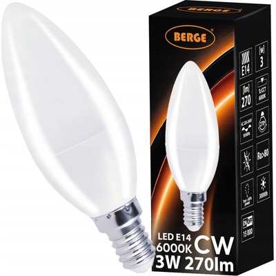 Milio LED žiarovka C37 E14 3W 270 lm studená biela