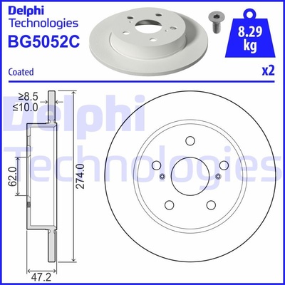 DELPHI Brzdový kotúč BG5052C