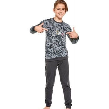 Pyžamo pro kluky Cornette army E šedá