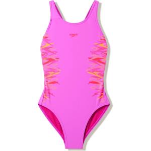 Speedo Детски бански костюм Speedo Kid's Placmement Muscleback Swimsuit - Neon Jelly / Post It Pink - размер 128 (EU) (750-1573-0612)