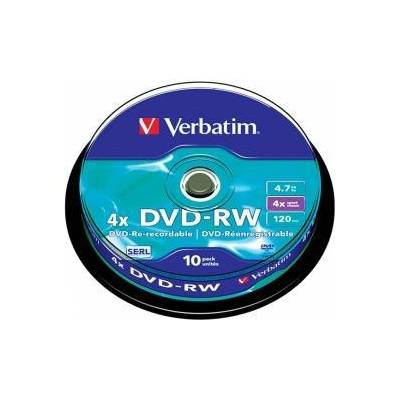 Verbatim Диск DVD-RW Verbatim, Презаписваем, 4.7 GB, 4x, 10 броя, В шпиндел, office1_2065240014