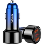 Baseus Зарядно за кола с два USB изхода и технология за бързо зареждане - Baseus Dual USB QC 3.0 Car Charger 45W CCMLC20A-03 (син) (CCMLC20A-03)