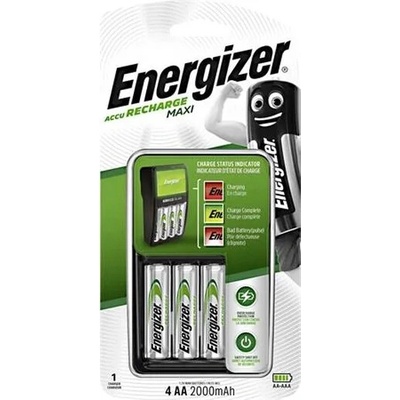 ENERGIZER Nabíjačka batérií, AA tužková/AAA mikro, 4x2000 mAh AA, ENERGIZER "Maxi"