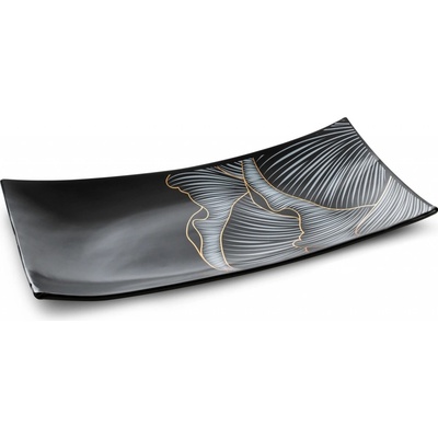 EUROFIRANY KERAMICKÝ TALÍŘ LIMITED COLLECTION PEONIA 30 x 15 cm ČERNÁ