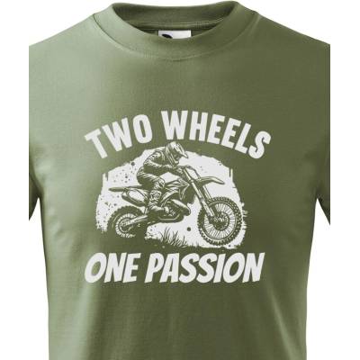 Dětské tričko Two wheels one passion Military Canvas tričko Bezvatriko.cz 2412