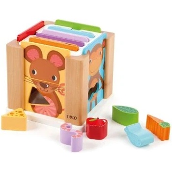Bigjigs Toys - Куб за сортиране - С какво се хранят животните? (T0209)