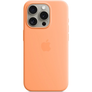 Apple iPhone Silicone Case with MagSafe - оригинален силиконов кейс за iPhone 15 Pro с MagSafe (оранжев) (bulk)