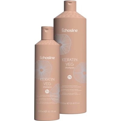 Echosline new Keratin VEG Shampoo obnovujúci šampón pre farbené a chemické ošetrované vlasy 1000 ml