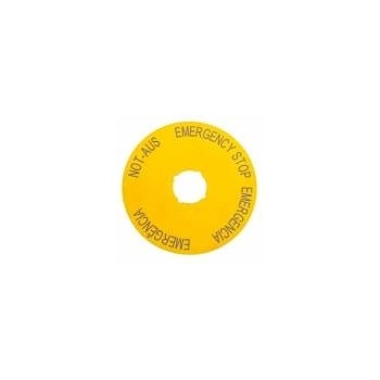 Eaton Yellow descriptive plate EMERGENCY STOP (4 Languages) M22-XAK2 216466