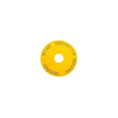 Eaton Yellow descriptive plate EMERGENCY STOP (4 Languages) M22-XAK2 216466