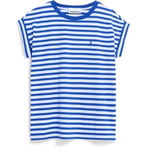 Armedangels Дамска тениска ARMEDANGELS Women's Idaara Stripes T-shirt - White / Dynamo Blue (916-2765-1013)