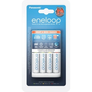 Panasonic Зарядно за Panasonic BQ-CC55E NiMH батерии и 4 батерии Eneloop AA (8014672) Зарядно за батерии