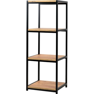 YLD Policový regál 4místný CINDRE 33 x 30 x 95 cm, kov + dřevo