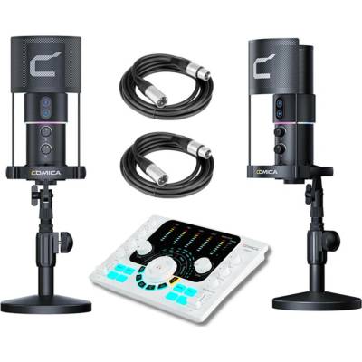 Comica Audio podcast set dvou mikrofonů 2 x STA-X2D + AdCaster C2