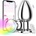 SuperLove Powerful Glowing Vibrating Metal Butt Plug with Remote & App Small