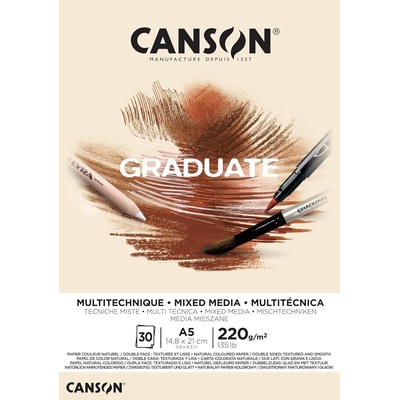 Canson Pad Graduate Mixed Media Скицник 30 A5 220 g Natural (C400110367)